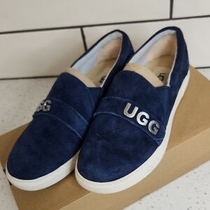 UGG Navy Blue Suede Slip-On Shoes